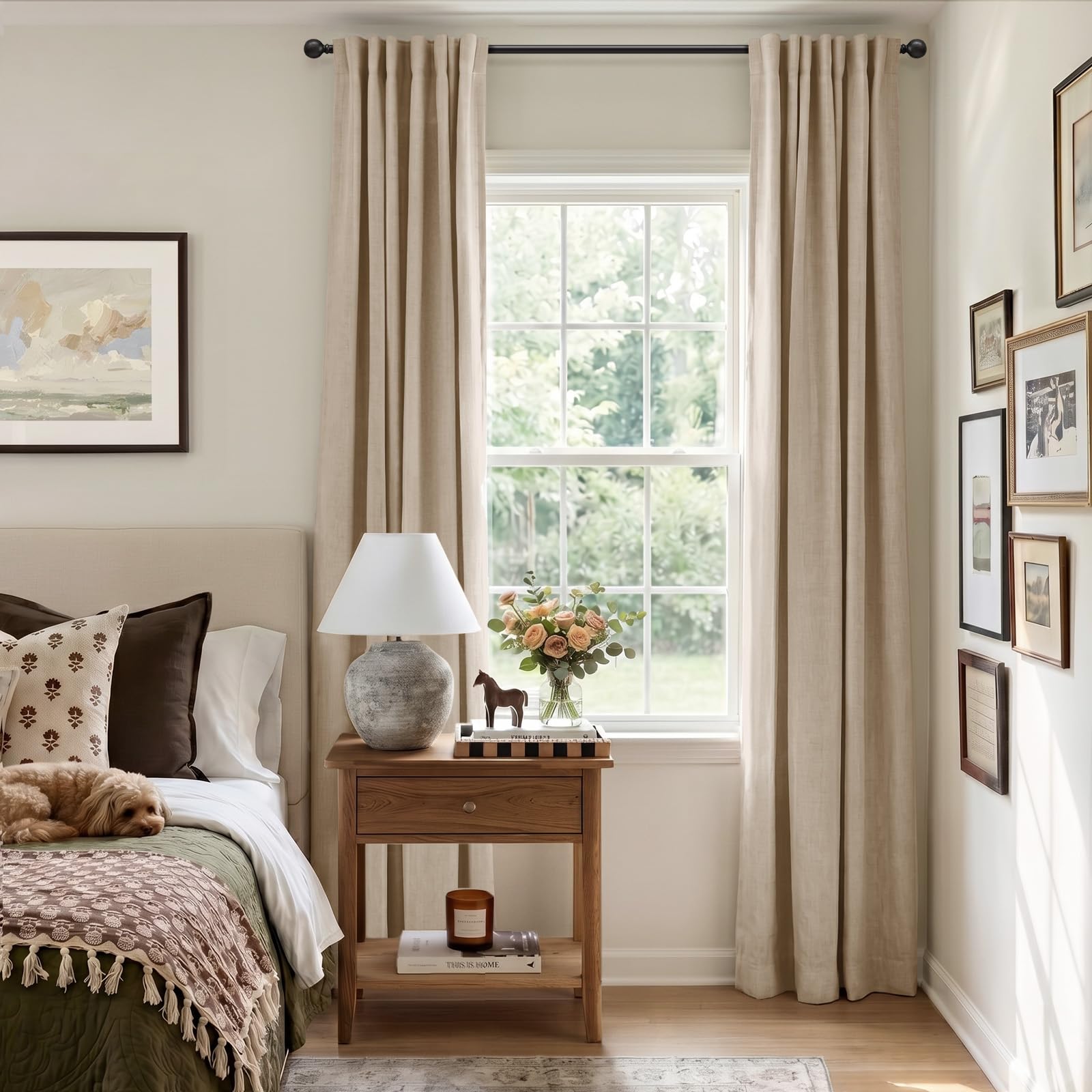 INOVADAY curtains installed in bedroom creating a calm, dark sleep environment
