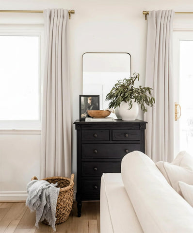 INOVADAY curtains in a bedroom reducing light and adding privacy benefit