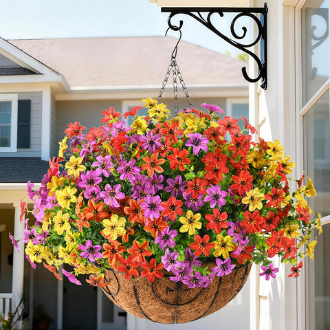 INQCMY front view of hanging basket showing full vibrant display benefit