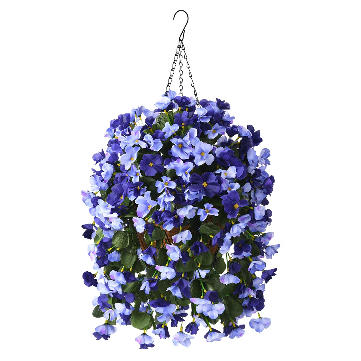 INQCMY hanging basket front view showing lifelike begonias and instant curb appeal