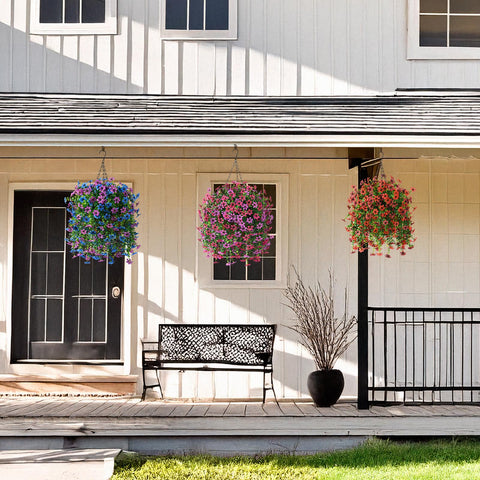 INQCMY lifestyle patio shot showing hanging basket adding instant decor