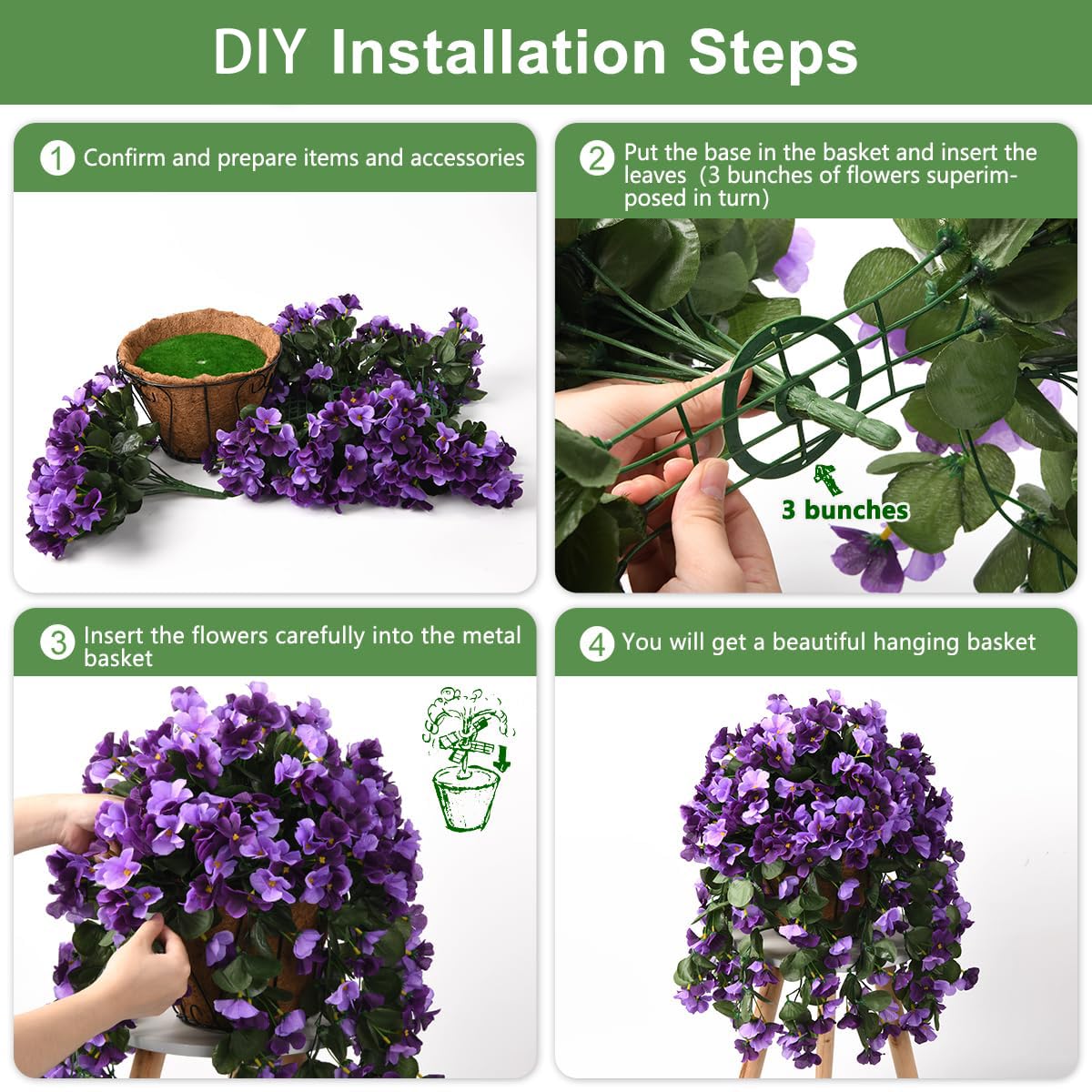 INQCMY hanging basket beside chair showing scale and placement guidance