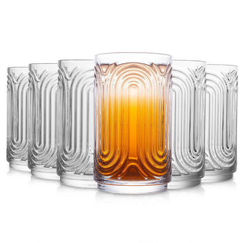 INSETLAN front packaging showing six vintage ripple glasses, protects during shipping