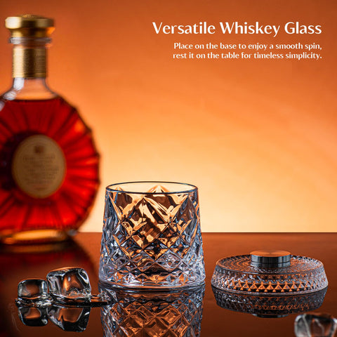 INSETLAN glass in use pouring whiskey to show rotating aeration effect