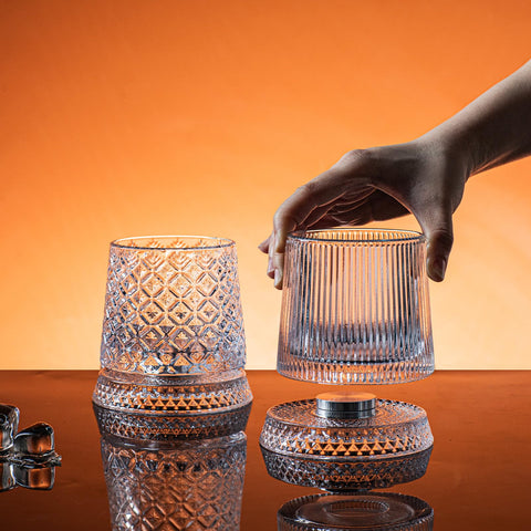 INSETLAN glasses reflecting light on table showcasing crystal clarity and sparkle