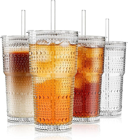 INSETLAN hobnail tumblers front view showing elegant vintage look and practical design