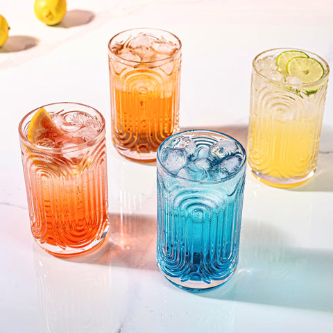 INSETLAN iced coffee in 14 oz glass, keeps cold drinks looking appealing