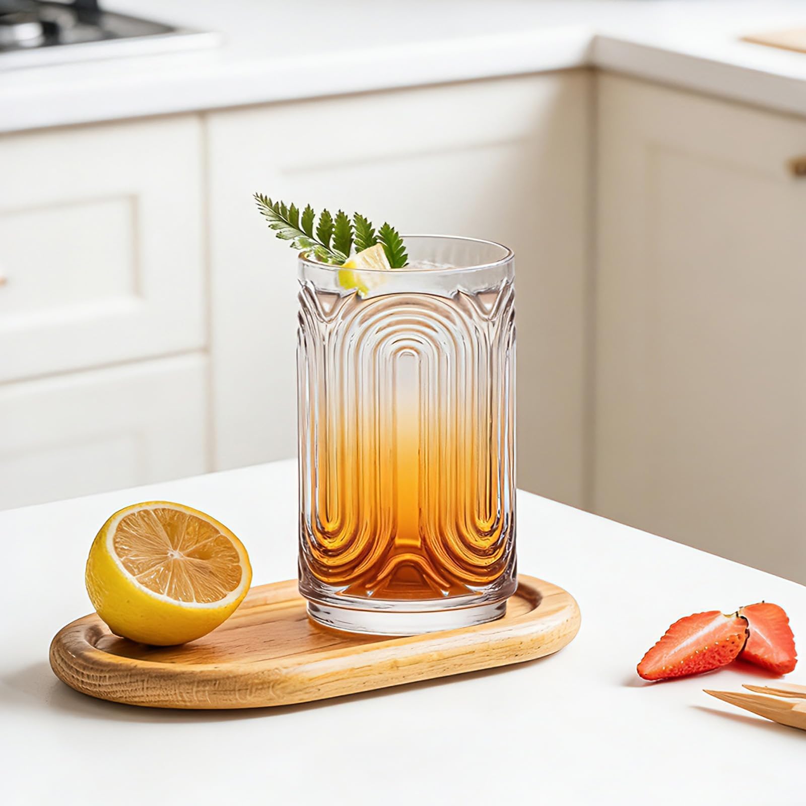 INSETLAN stacked glasses in cabinet, saves space and stays organized