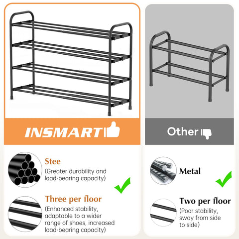 INSMART in an entryway lifestyle scene showing organized shoes and tidy home benefit
