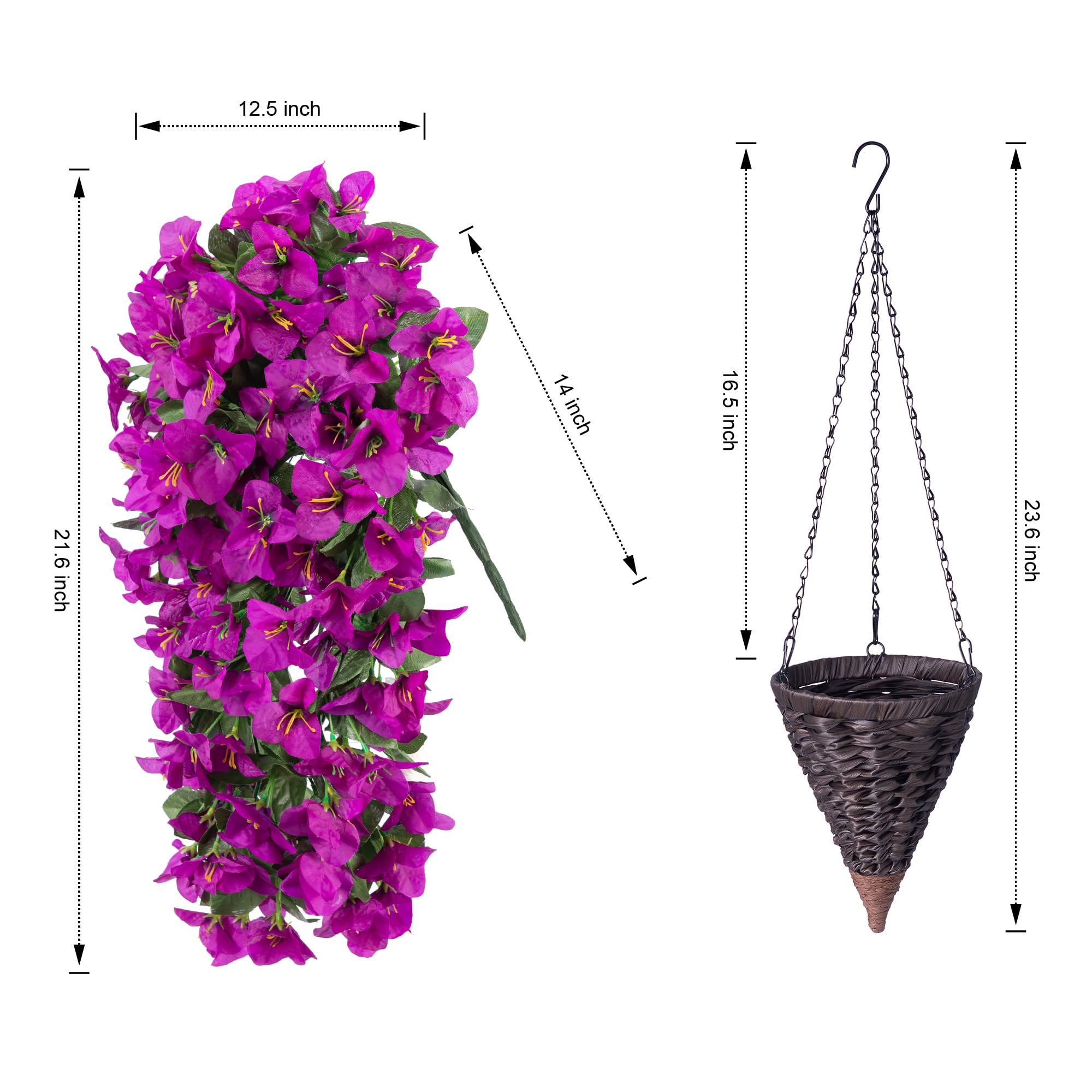 INSPRING hanging basket beside doorway showing scale and welcoming entry benefit