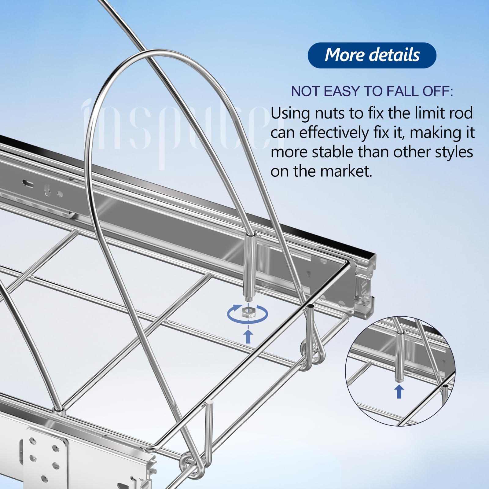 Insputer chrome finish close-up resisting moisture and corrosion