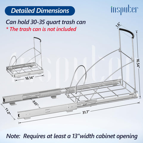 Insputer installed with trash bin in kitchen cabinet for clutter-free counters