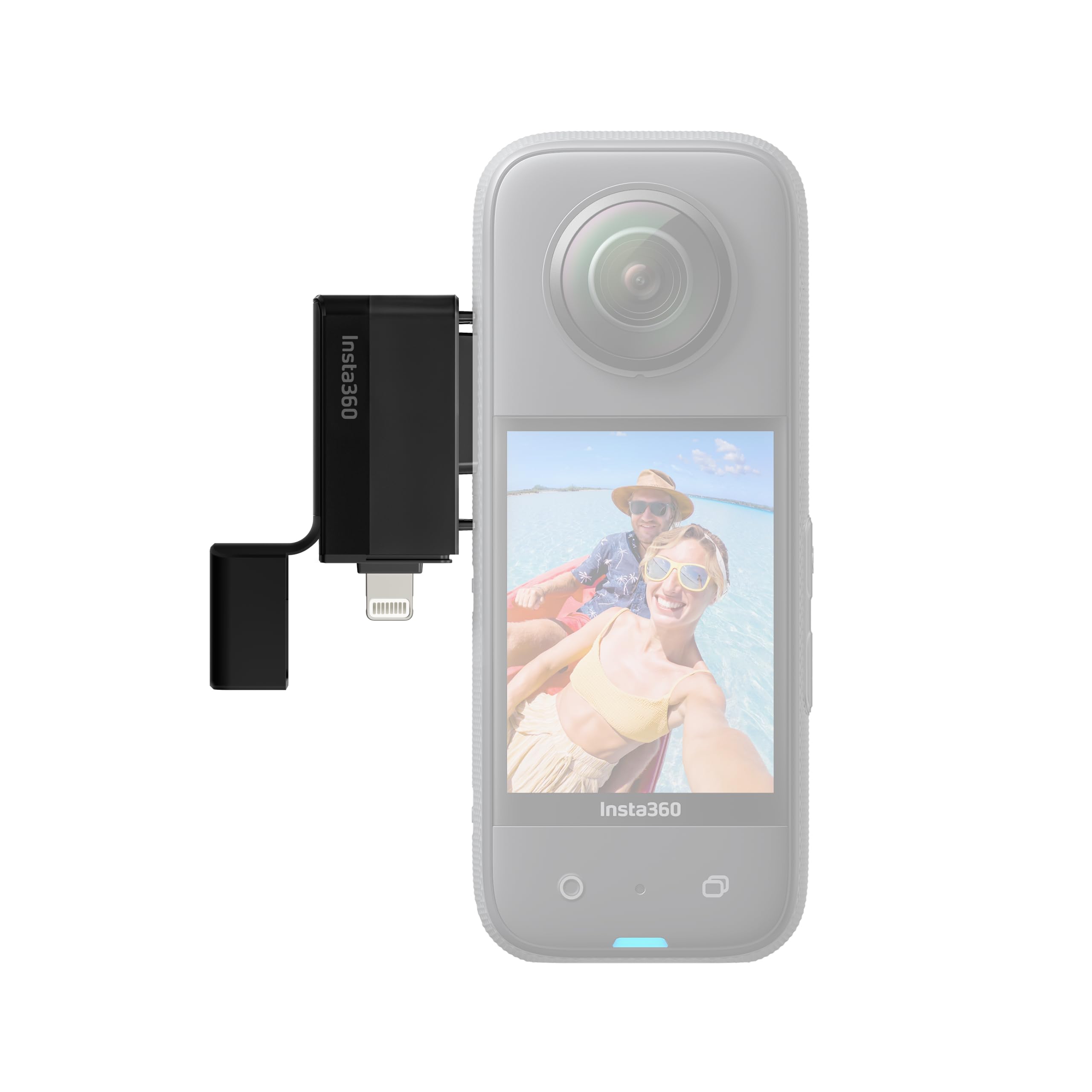 Insta360 Quick Reader front view showing compact USB-C design and portability