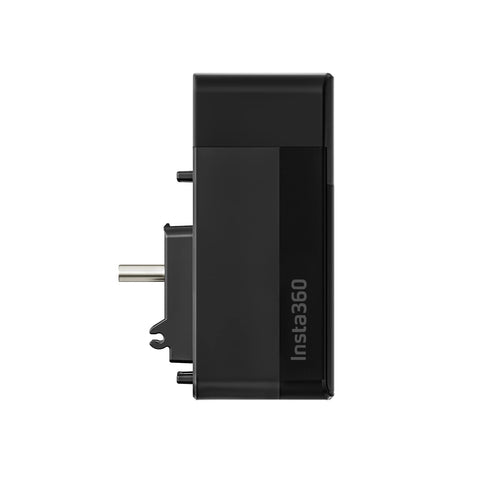 Insta360 Quick Reader close-up of microSD slot illustrating secure card insertion