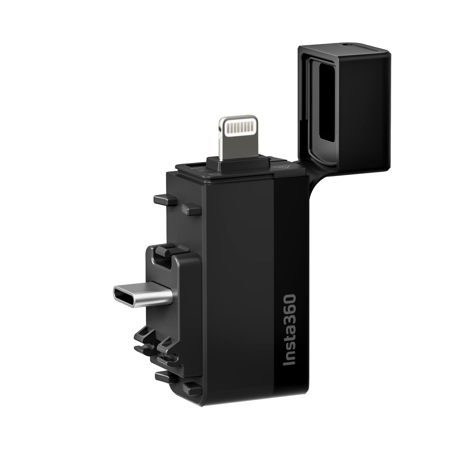 Insta360 Quick Reader beside a wallet to show compact size and travel convenience