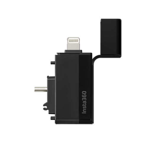 Insta360 Quick Reader side connector detail highlighting sturdy USB-C contact points