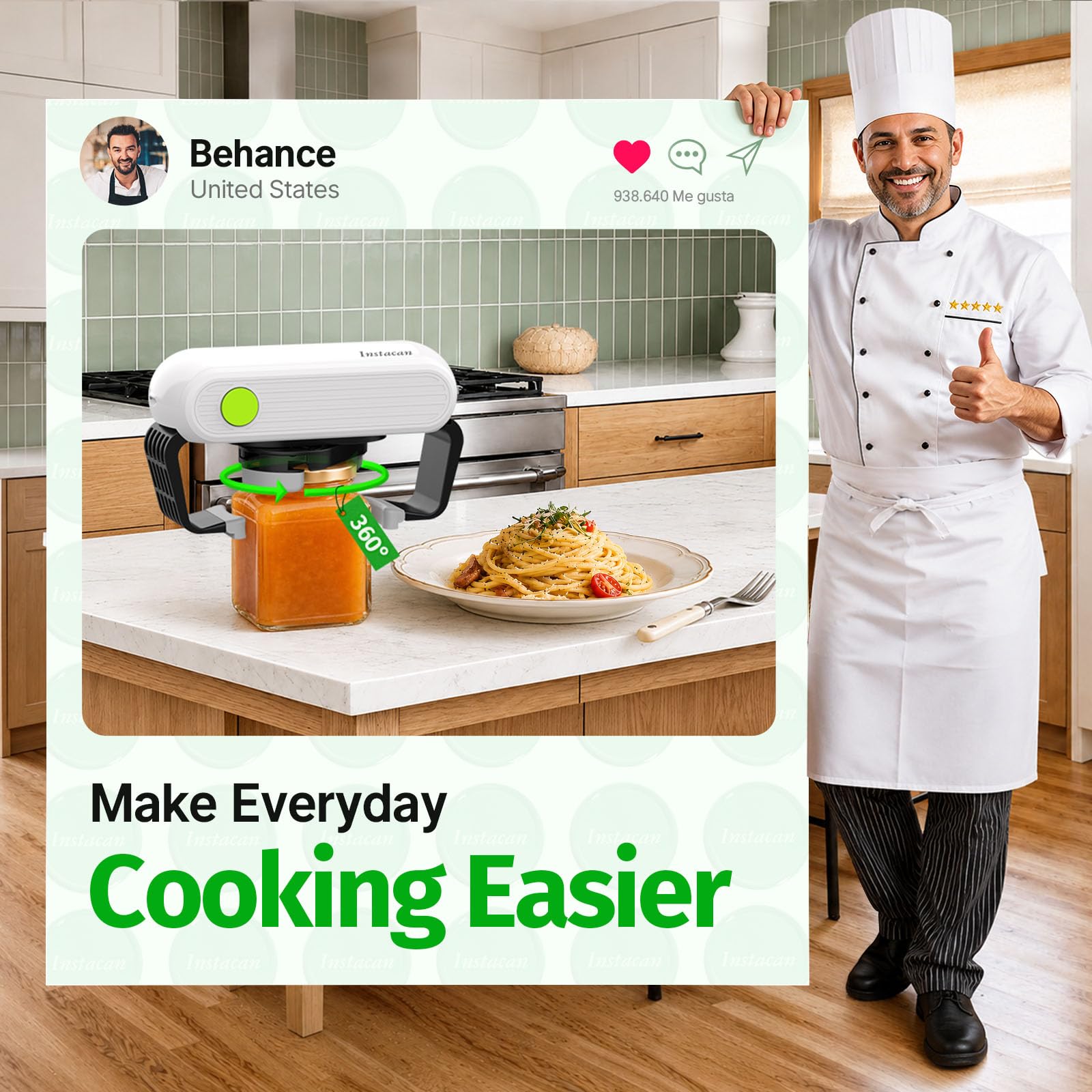 INSTACAN used by an older adult in a kitchen showing regained independence