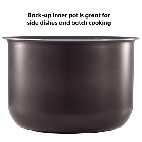 Instant Pot embossed fill lines closeup showing measurement safety guidance