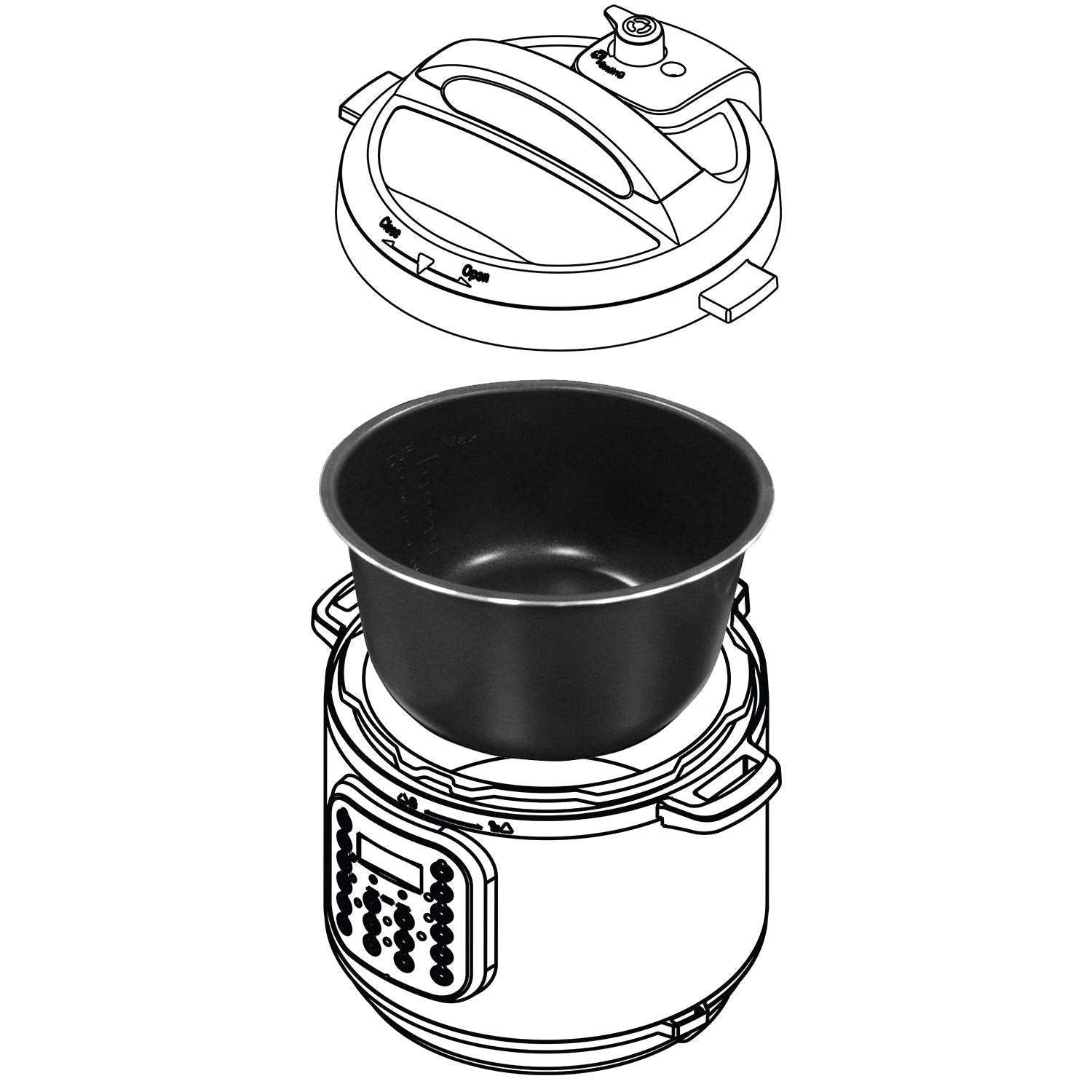 Instant Pot inner pot seated in cooker showing quick swap convenience