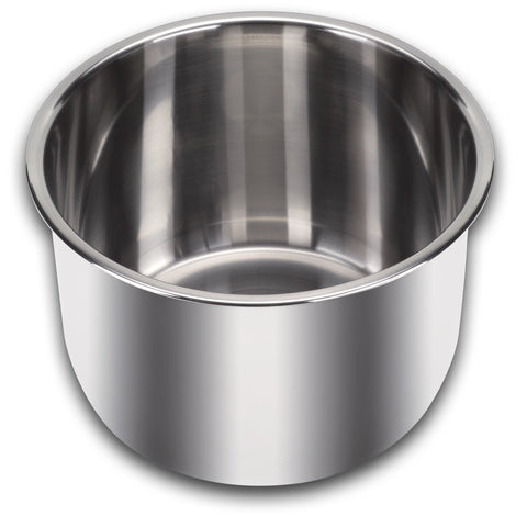 Instant Pot inner pot seated inside Mini 3‑Qt cooker demonstrating compatibility and convenience