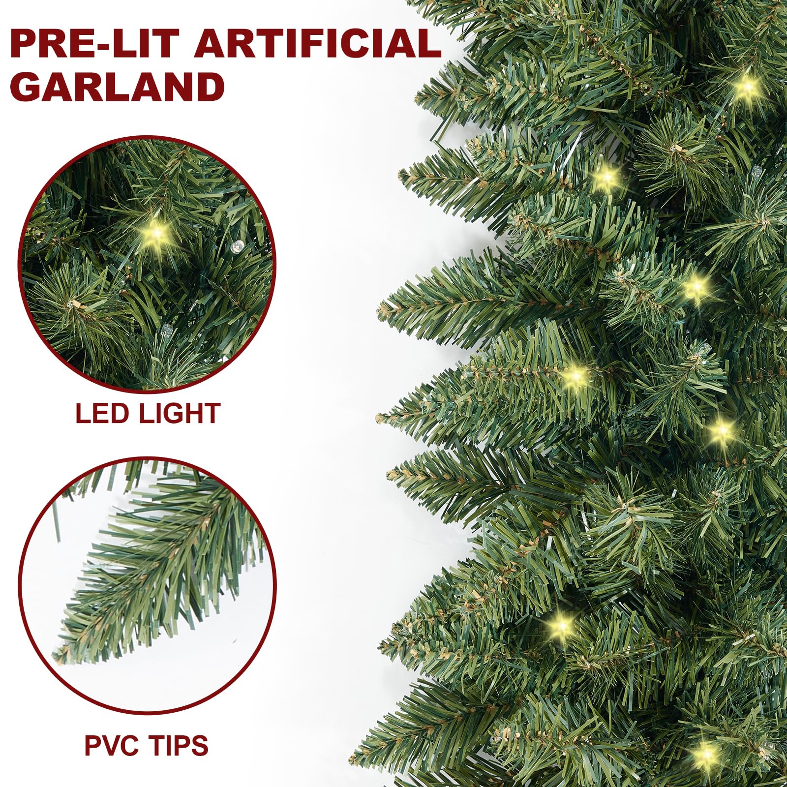 INSTREE CHRISTMAS dual-color LED lights detail shows warm and multi-color modes