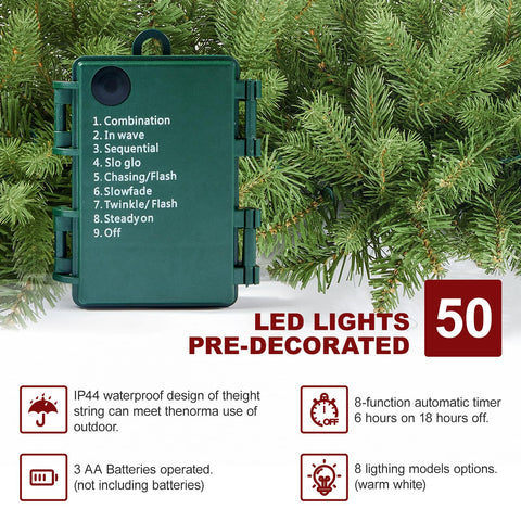 INSTREE CHRISTMAS lit garland detail showing 50 LED lights creating warm ambiance