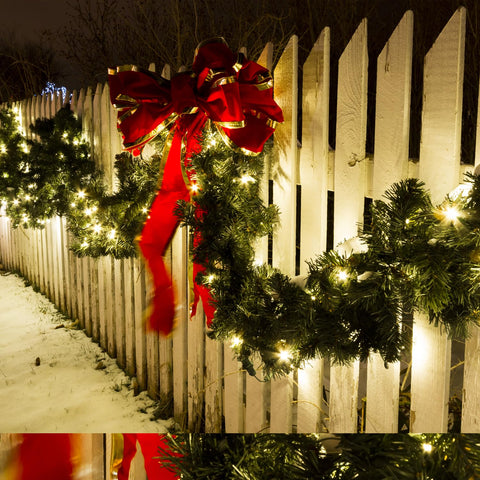 INSTREE CHRISTMAS garland width shown beside ruler to display 12 inch fullness