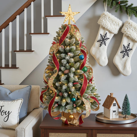 INSTREE CHRISTMAS tree on mantel creating festive atmosphere for home display