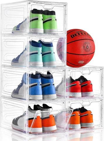 INSTY clear box front view showing visible shoes and neat display benefit