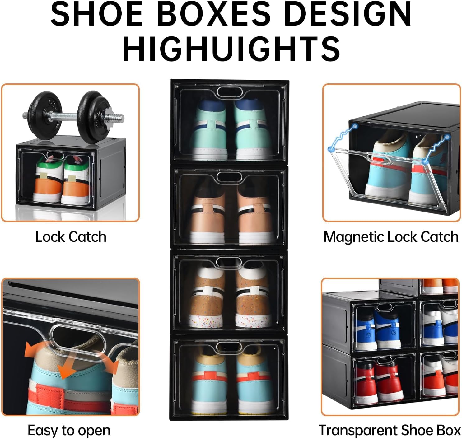 INSTY shoe box in use displaying a sneaker for quick selection and presentation benefit