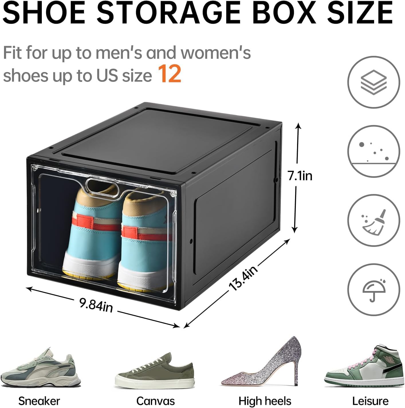 INSTY stacked boxes side profile demonstrating secure stacking and space-saving benefit