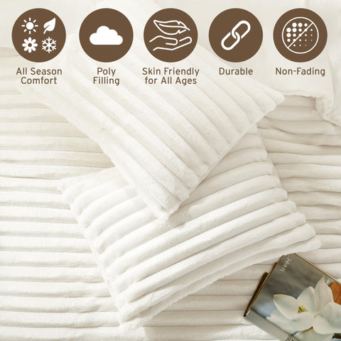 Intelligent Design comforter with tape measure showing queen-size dimensions clearly