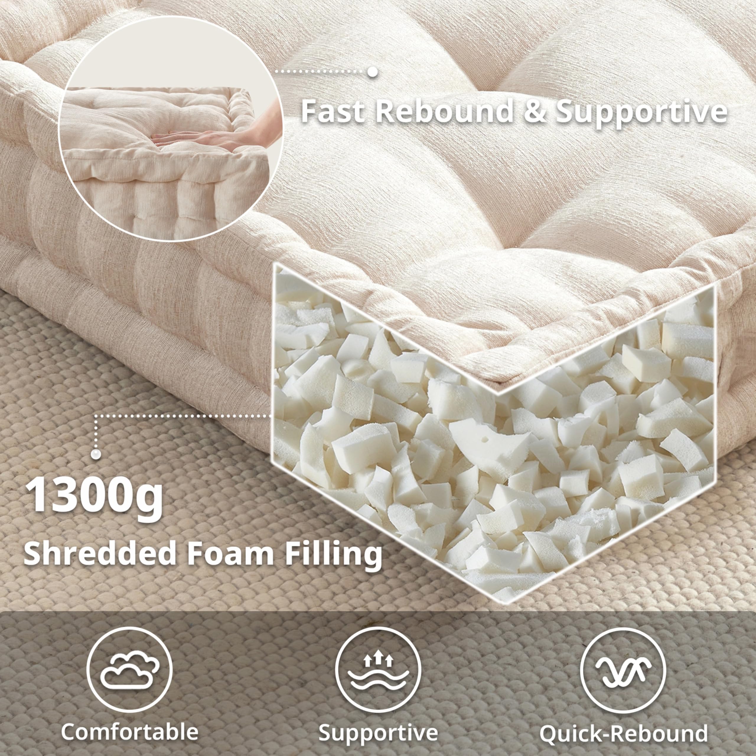 Intelligent Design Azza close-up of chenille texture, highlights soft comfortable surface