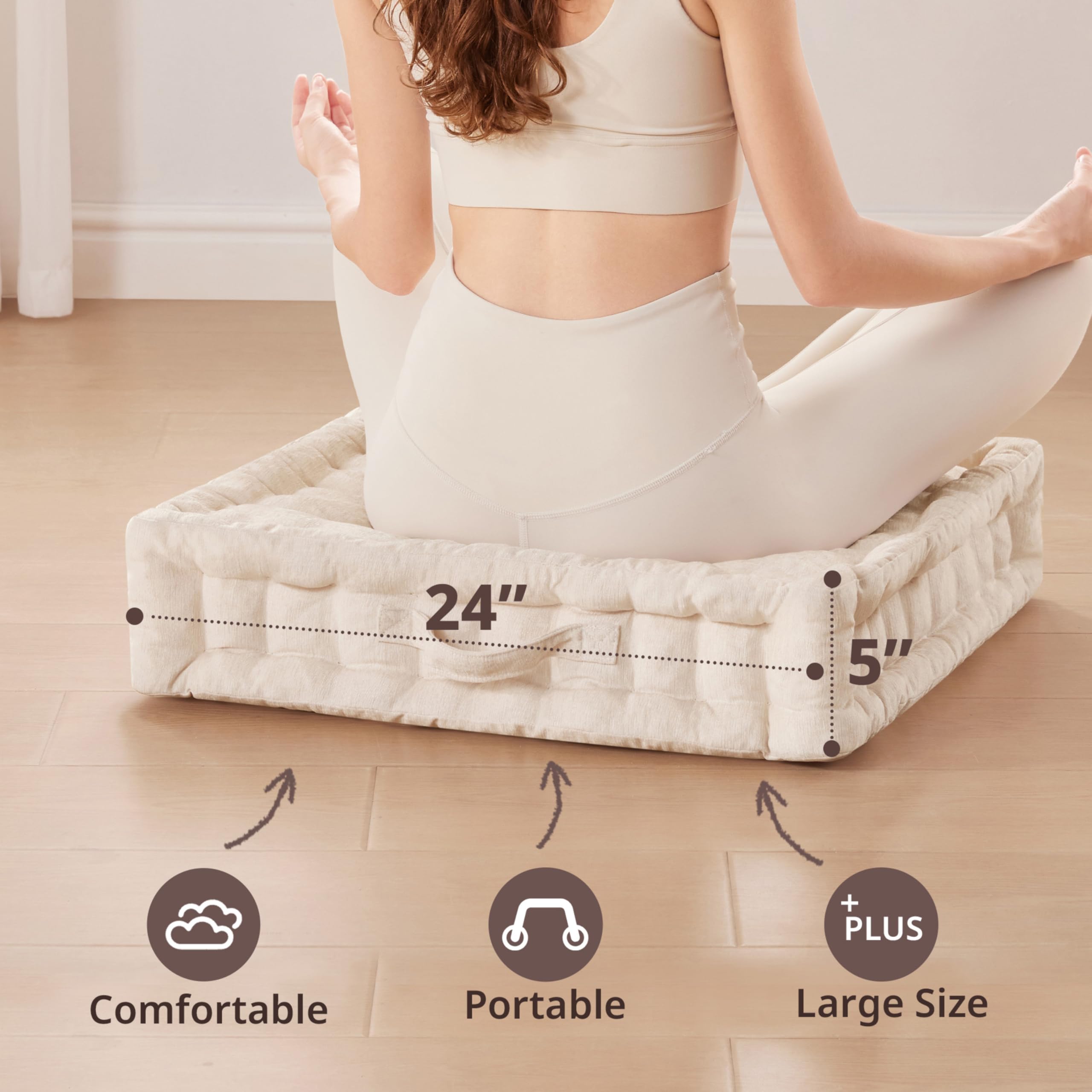 Intelligent Design Azza carry handle visible, makes moving the cushion easy