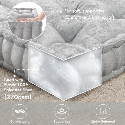 Intelligent Design tufted stitching detail that preserves shape and comfort