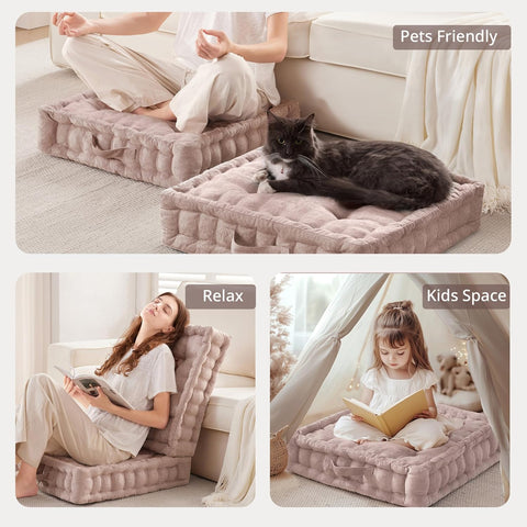 Intelligent Design Azza with pet showing pet-friendly surface and resilient finish benefit