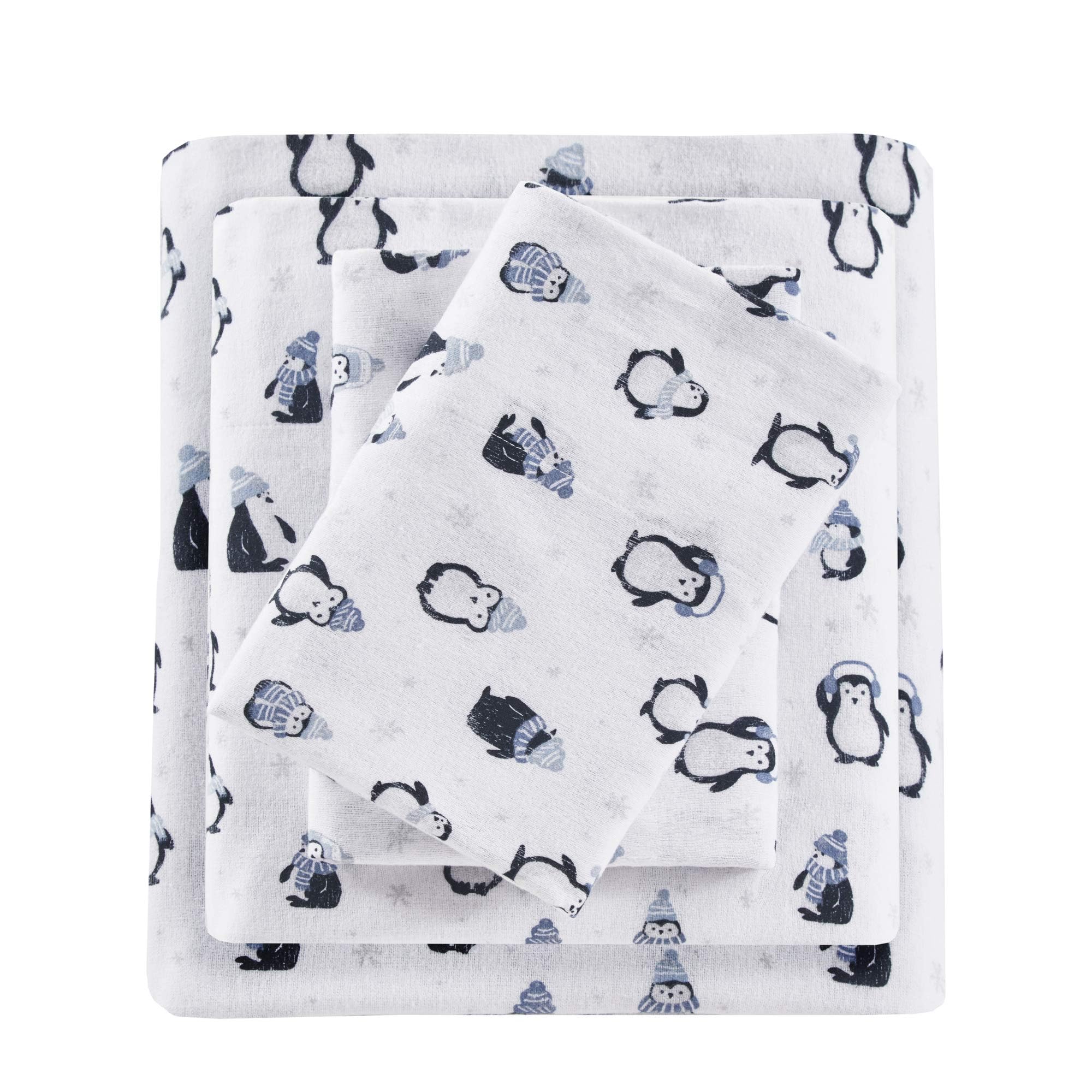 Intelligent Design full set front view showing penguin print and cozy look