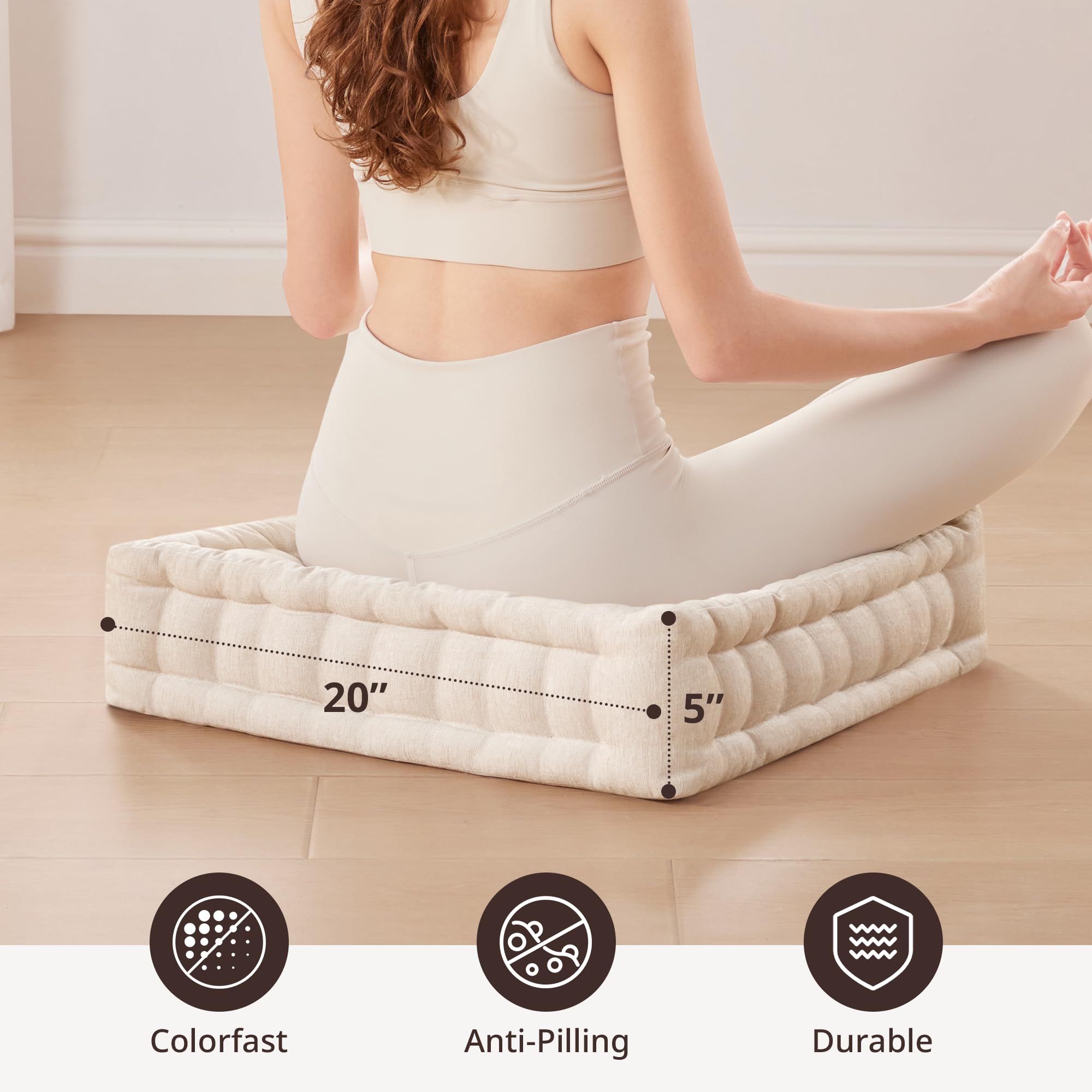 Intelligent Design cushion in living room adding warm stylish floor seating