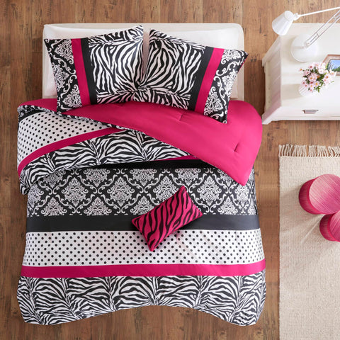 Intelligent Design oblong pillow zebra stripe detail adds layered accent