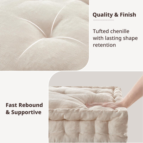 Intelligent Design next to armchair showing cushion size and scale advantage