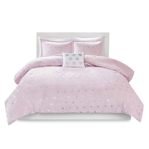 Intelligent Design size chart image comparing comforter to queen mattress dimensions