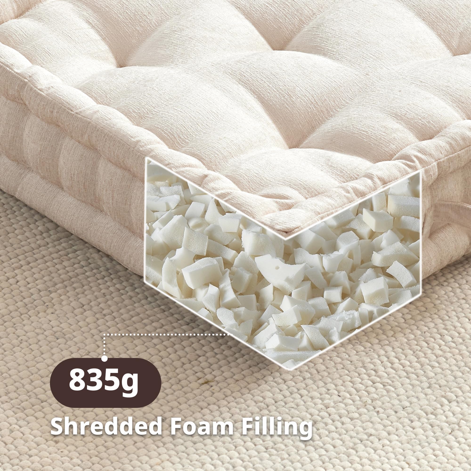 Intelligent Design scalloped edge and tufted detail emphasizing refined craft