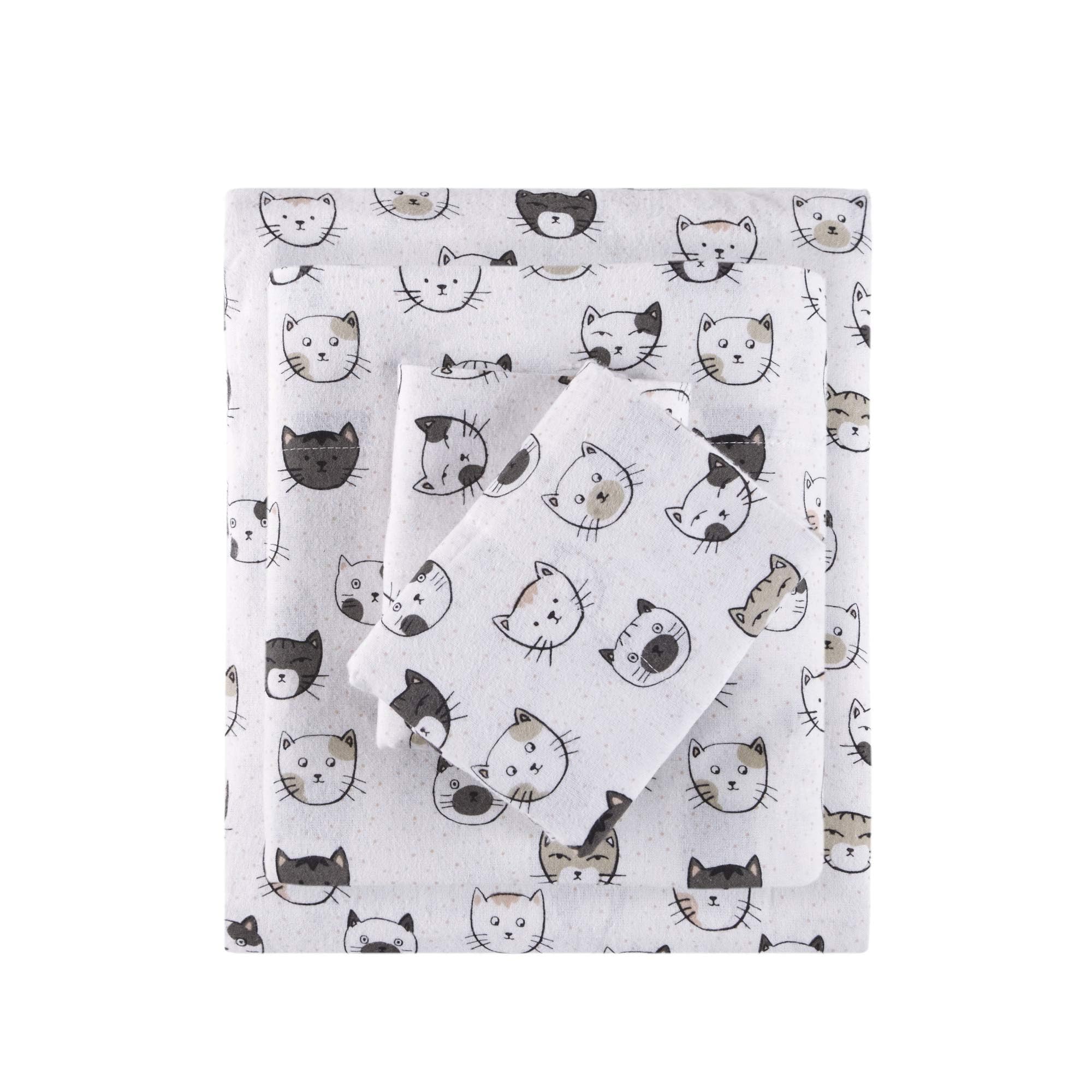 Intelligent Design twin sheet set front packaging showing cats print and colors for quick pickup