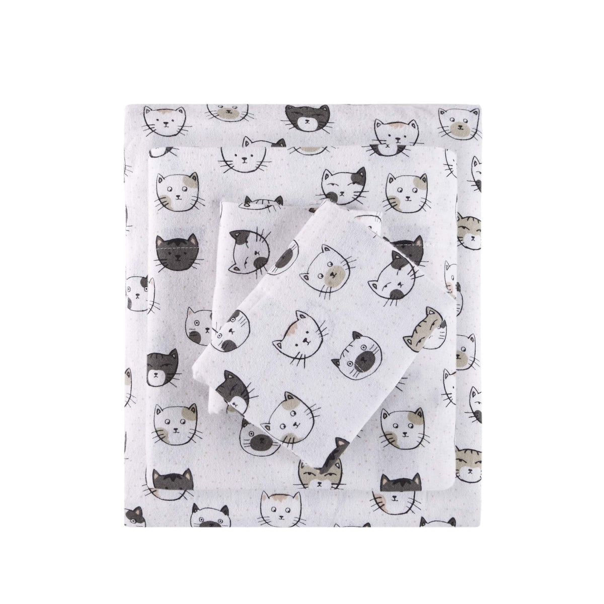 Intelligent Design twin sheet set front packaging showing cats print and colors for quick pickup