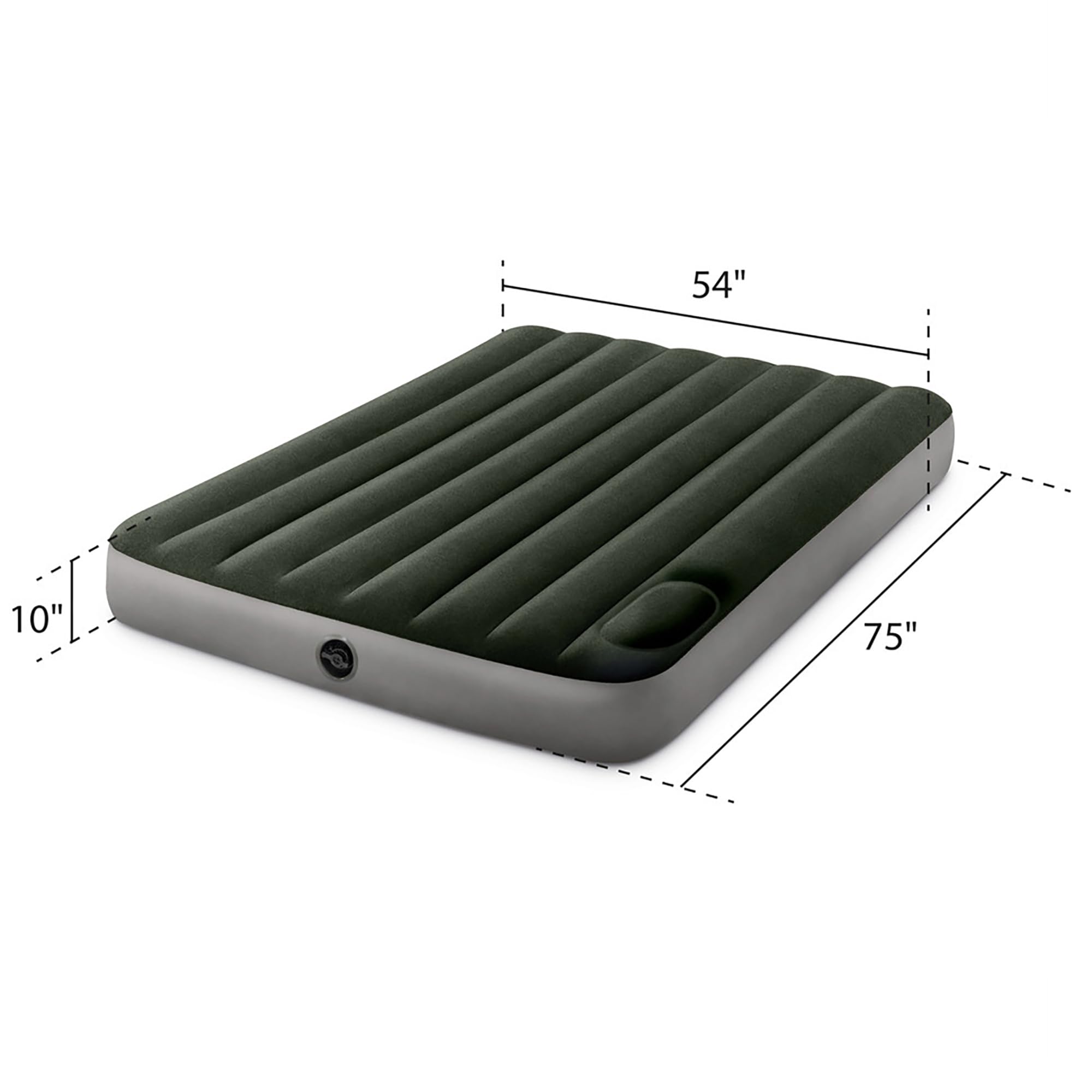 Intex built-in foot pump detail showing hands-free inflation convenience and speed