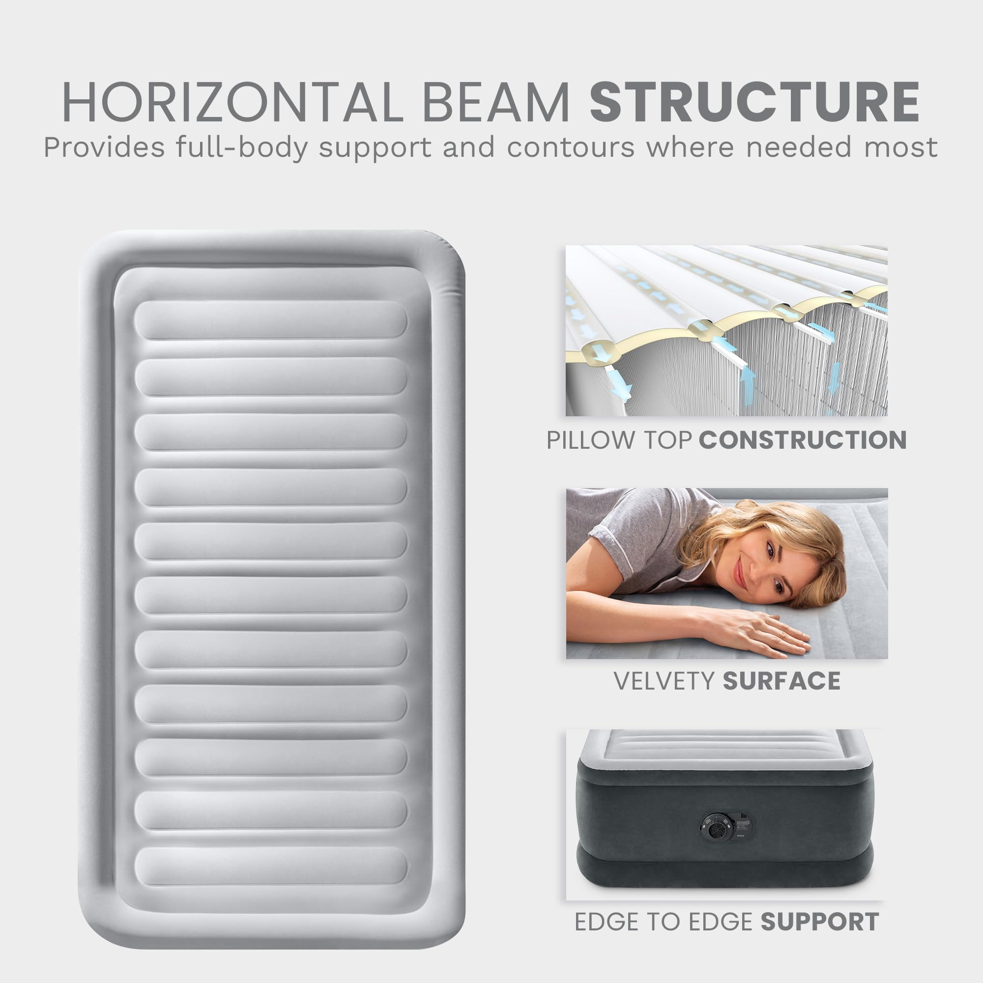 Intex Dura‑Beam deflated and packed in carry bag showing portability and storage benefit