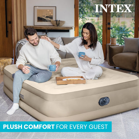 Intex Dura-Beam Deluxe velvety top texture for soft sleep surface comfort