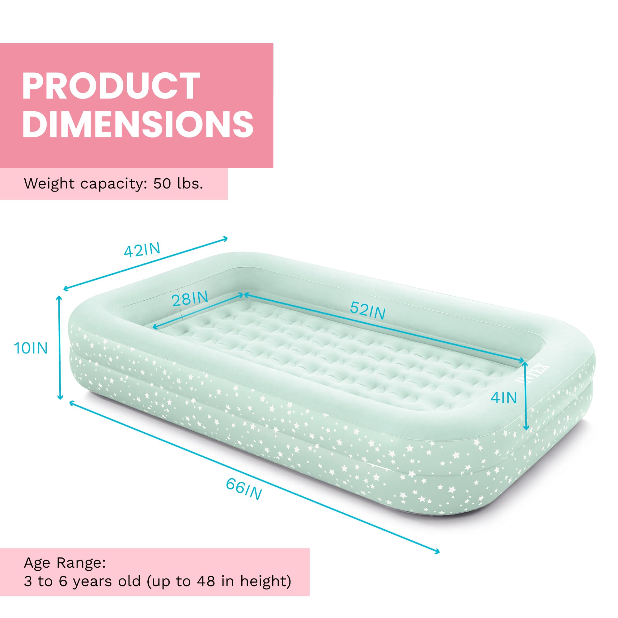 Intex detailed shot of raised sides providing gentle containment and safety