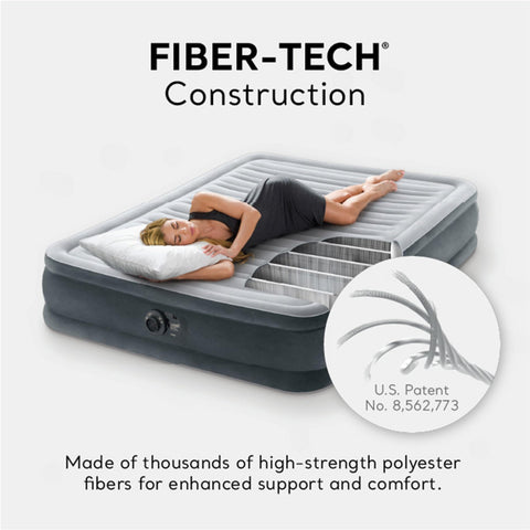 Intex mattress set up in bedroom for realistic lifestyle use