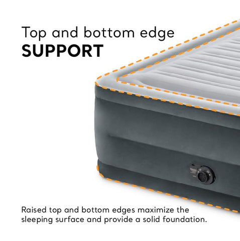 Intex mattress folded into carry bag for compact travel storage